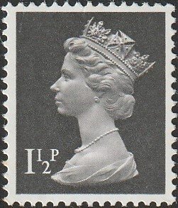 Great Britain #MH24 1971 1-1/2p Black QEII Machin Head MNH-VF-XF.