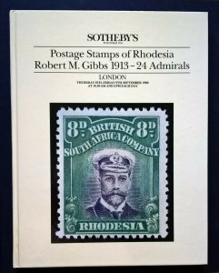 Auction Catalogue Rhodesia ROBERT M GIBBS 1913-24 ADMIRALS with prices realised