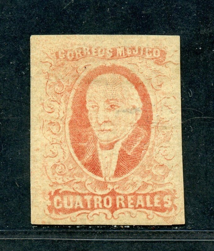 MEXICO HIDALGO 1856 SCOTT# 4c FOLLANSBEE# 4A MINT HINGED SIGNED AS SHOWN