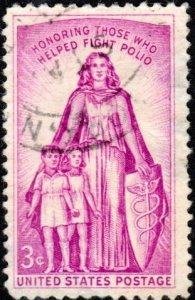 United States 1087 - Used - 3c Allegory of Polio (1957) (1)