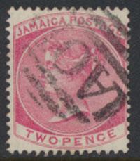 Jamaica SG 9  Used SC# 8 Rose  wmk CC  see details