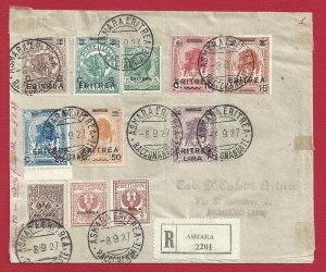 1927 Italian Colonies, Italian Colonies, ERITREA, letter with n . 54/60 + 77/79