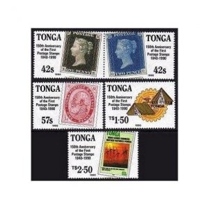 Tonga 739-743,MNH.Michel 1123-1127. Penny Black-150.Stamp on Stamp.1990.