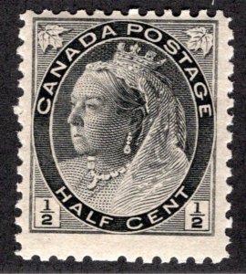 74, 1/2c Queen Victoria Numeral Issue, MNHOG, F, Canada Postage Stamp