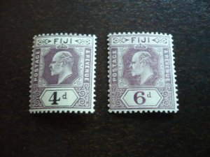 Stamps - Fiji - Scott# 64, 66 - Mint Hinged Part Set of 2 Stamps