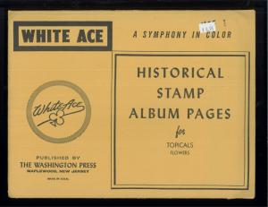 White Ace Historical Stamp Album Pages Flowers Topical Blank Pages Pack of 12