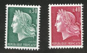 FRANCE Scott 1230-31 MNH** 1969 set