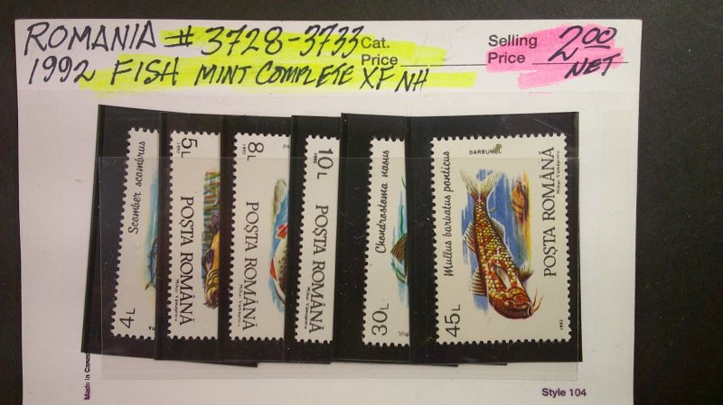 Romania 1992 Fish Issue Scott# 3728-3733 Mint XF NH CPL set of 6