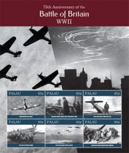 Palau 2015 - Battle Of Britain - World War Two stamps - Sheet of 6 MNH