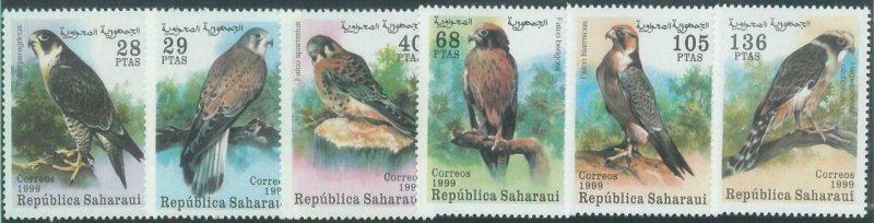 C0481 - Western SAHARA OCCIDENTAL - 1999, Set of 6: Birds of prey, Falcons