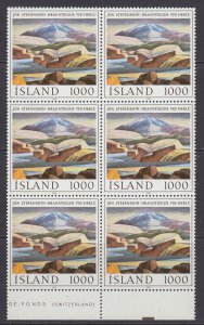 Iceland, Scott 511, MNH block of six