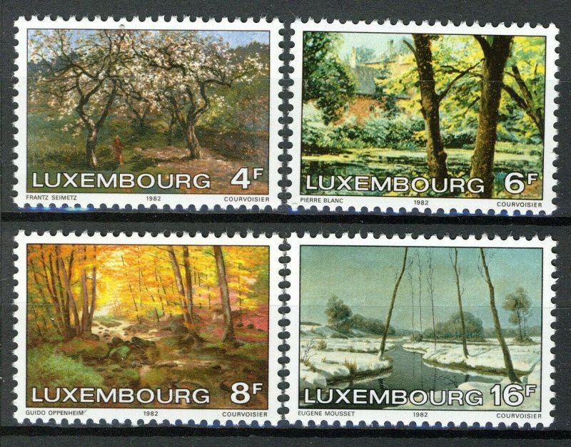 Luxembourg 1982, Trees, Landscape painting set VF MNH, Mi 1046-1049