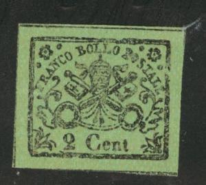 Roman or Papal State Scott 12 MH* 1867 CV $115