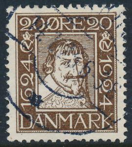 Denmark Scott 174 (AFA 142), 20ø brown Postal Anniv. VF Used