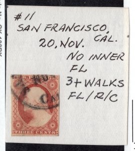 U.S. - 11 -  San Francisco - Nov 20 - no inner FL, 3+ Walks - used