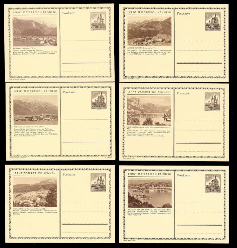 AUSTRIA (120) Scenery View Brown 1 Shilling Postal Cards c1950s ALL MINT UNUSED