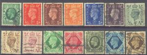 GREAT BRITAIN  210-20 USED 1934-36 KGV DEFINITIVES