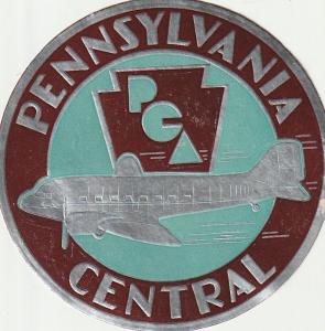 Rare Embossed Pennsylvania Central Airlines, US Poster Stamps. 1930's. 80x80mm