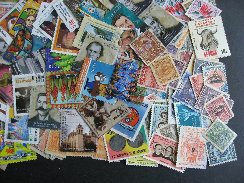 El Salvador scrap pile (duplicates, mixed cond) of 295, worth checking out!