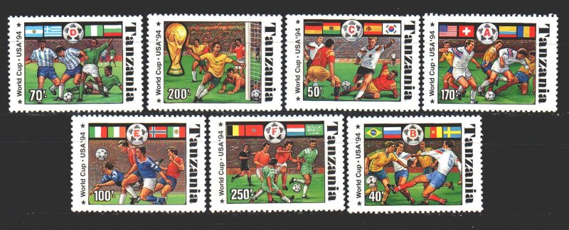 Tanzania. 1994. 1759-65. Football. MNH.