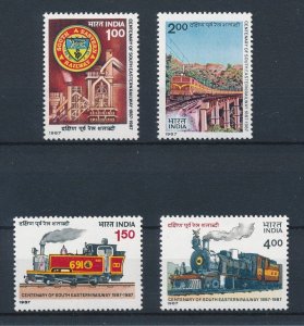 [113368] India 1987 Railway trains Eisenbahn  MNH