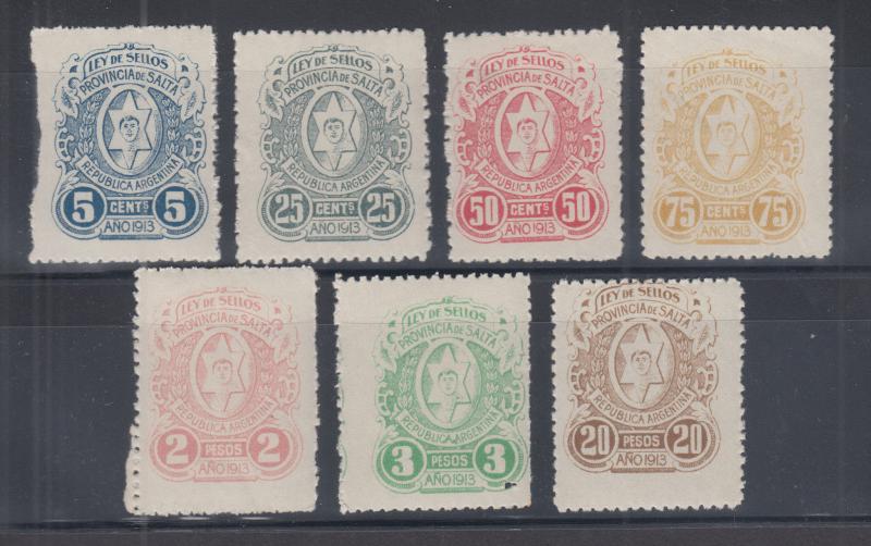 Argentina, Salta Forbin 93/103 mint 1913 Ley de Sellos Fiscals, 7 diff from set