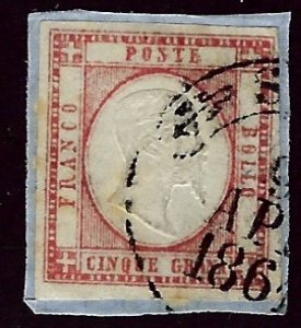 Neapolitan Province SC#23 Used On Paper F-VF SCV$165.00...Worth a close look!