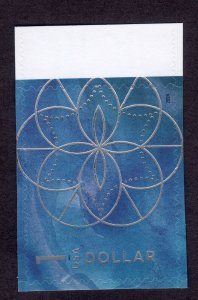 Scott #5853 Blue $1 Floral Geometry Plate Single Stamp - MNH w/Gutter