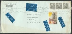 SWEDEN 1951 airmail cover to USA 'BLIND DAY' cinderella....................60689