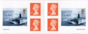 2001 PM2 SUBMARINE STAMP BOOKLET BARCODE