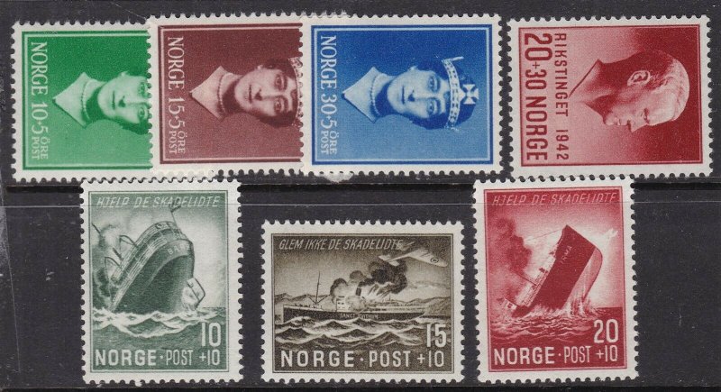 NORWAY^^^^^sc# B11//B37 x7 MNH SEMIS POSTALS $$@ lar 811nor