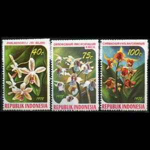 INDONESIA 1978 - Scott# 1036-8 Orchids Set of 3 NH