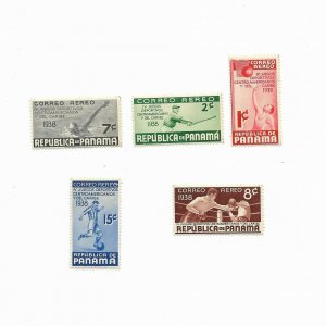 PANAMA 1938 CENTRAL AMERICAN SPORT GAMES COMPLETE SET MH SCOTT C43/7 MI 246/50