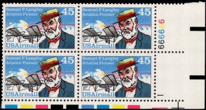 US #C118a 45¢ SAMUEL P LANGLEY MNH LR PLATE BLOCK #999999-1 DURLAND $50.00