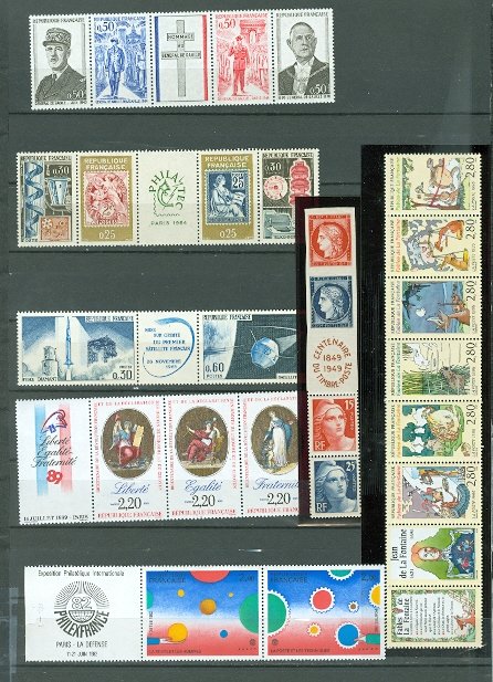 FRANCE LOT of 7 STRIPS...MNH...$45.00