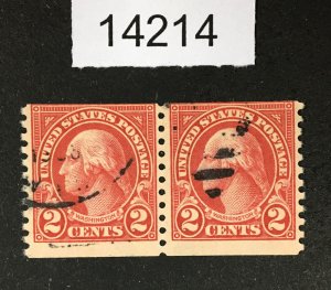 MOMEN: US STAMPS # 599 PAIR USED LOT #14214
