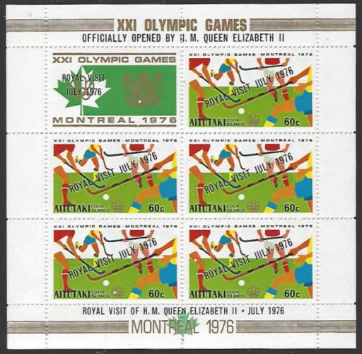 Aitutaki #133 MNH Miniature Sheet of 5 + Label