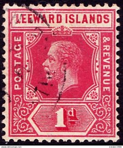 LEEWARD ISLANDS 1912 KGV 1d Red SG48 Used