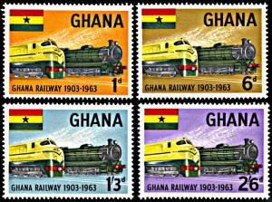 Ghana 156-159, MNH, 60th anniversary of Ghana's Railroads