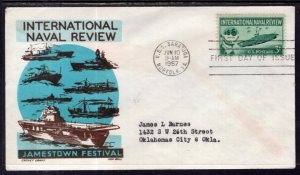 US 1081 Naval Review Cachet Craft Boll Typed FDC