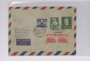 1952 Schwelm West Germany Cover to Argentina # 688-690 B324