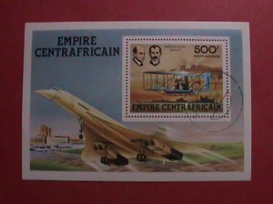 CENTRAFRICAIN:  CENTENARY OF THE WRIGHT BROTHERS-CTO-NH-SHEET LAST ONE.CTO SHEET