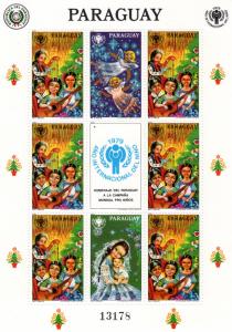 Paraguay 1981 Mi#3473 Music/Year of the Child (ICY) Mini-Sheetlet (6+3L) MNH