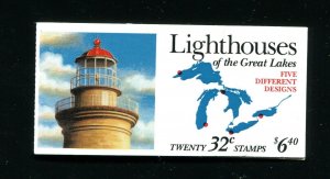 BK230 2969-2973 Great Lakes Lighthouses Booklet of 20 32¢ Stamps MNH