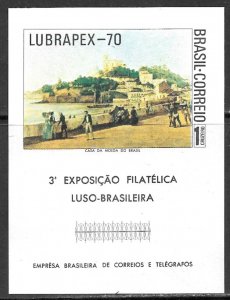 BRAZIL 1970 LUBRAPEX 70 Philatelic Exhibition Souvenir Sheet Sc 1179 MNH