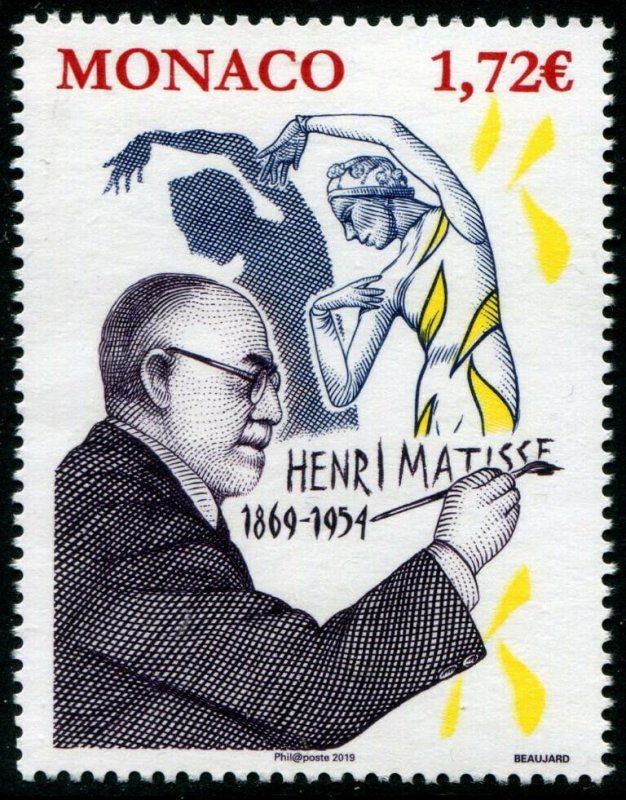 HERRICKSTAMP NEW ISSUES MONACO Sc.# 2985 Henri Matisse