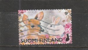 Finland  Scott#  1689  Used  (2023 Deer, Rabbit and Flowers)