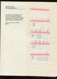 1992 & 1995 Sets of  Computer Vended PVI Stamp Test Labels ***RARE*^*