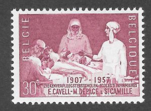 Belgium Scott 514 MNHOG - 1957 50th of Depage & St Camille Nursing School