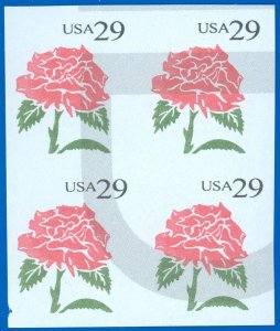 US Back of Book, 29¢ ATM TEST Rose (Dummy) Stamp Block/4 (SK)